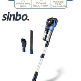 SİNBO SVC-8618 MAVİ MOTORLU DİKEY KABLOSUZ AYDINLATMALI SÜPÜRGE