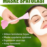 🌸CİLT BAKIM FIRÇASI VE MASKE SPATULASI - dibidip