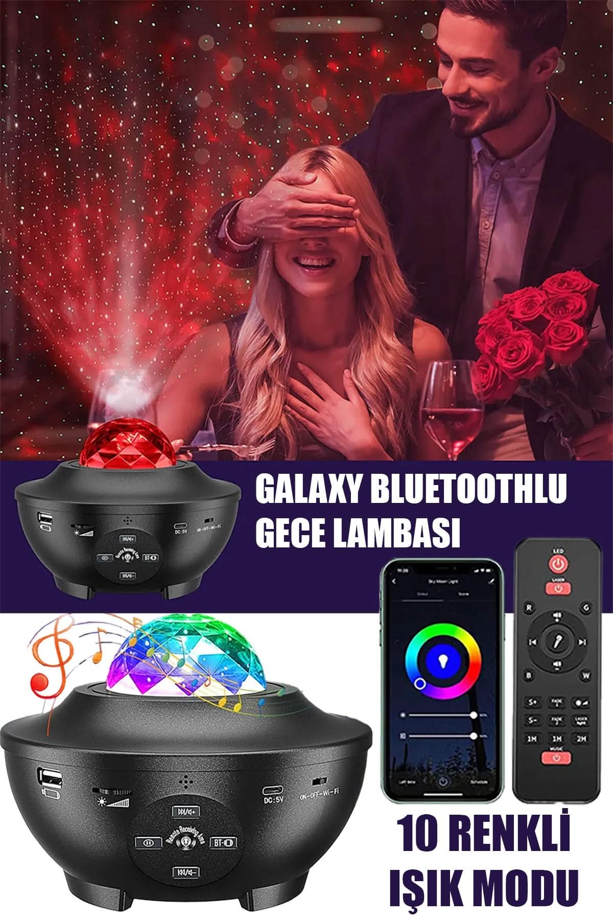 🌌GALAXY BLUETOOTHLU GECE LAMBASI - dibidip 