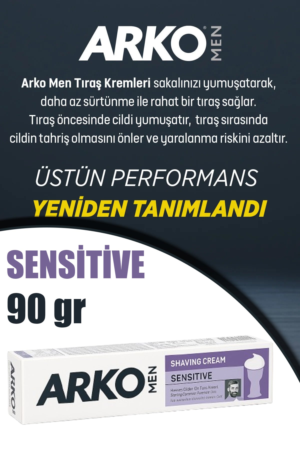 🧴ARKO MEN SENSİTİVE HASSAS CİLT TIRAŞ KREMİ - dibidip 