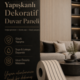 Kendinden Yapışkanlı Isı Ses Yalıtımlı 3D Ahşap Dokulu Duvar Paneli 30x275 cm-0,85 m²