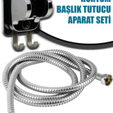 🚿METALİK HORTUM VE BAŞLIK TUTMA APARAT SETİ - dibidip 