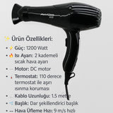 AWOX ALİZE SİYAH SAÇ KURUTMA FÖN MAKİNESİ