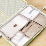 ALAS-07561 DERİLİ 6'LI BAVUL İÇİ SEYAHAT ÇANTASI BEJ - dibidip 