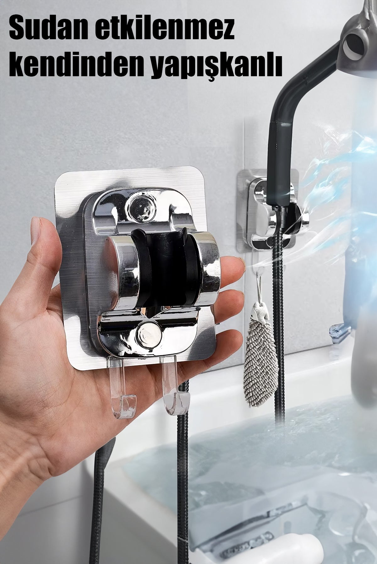 🚿METALİK HORTUM VE BAŞLIK TUTMA APARAT SETİ - dibidip 