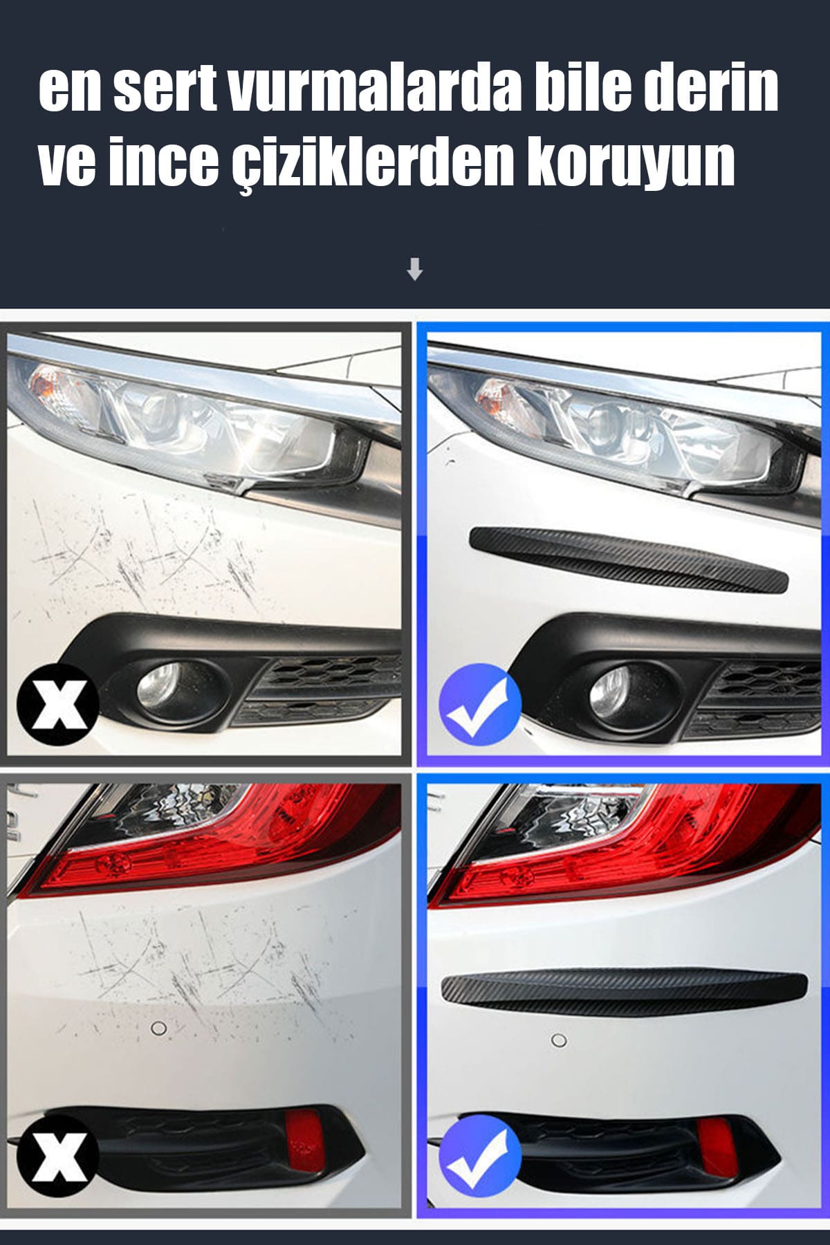 🚘KARBON DESENLİ ARABA TAMPON KORUYUCU - dibidip 