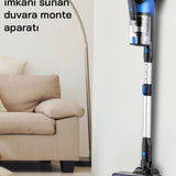 SİNBO SVC-8618 MAVİ MOTORLU DİKEY KABLOSUZ AYDINLATMALI SÜPÜRGE