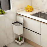 🗑️TEKERLEKLİ RAFLI ORİGA ÇÖP KOVASI - dibidip 