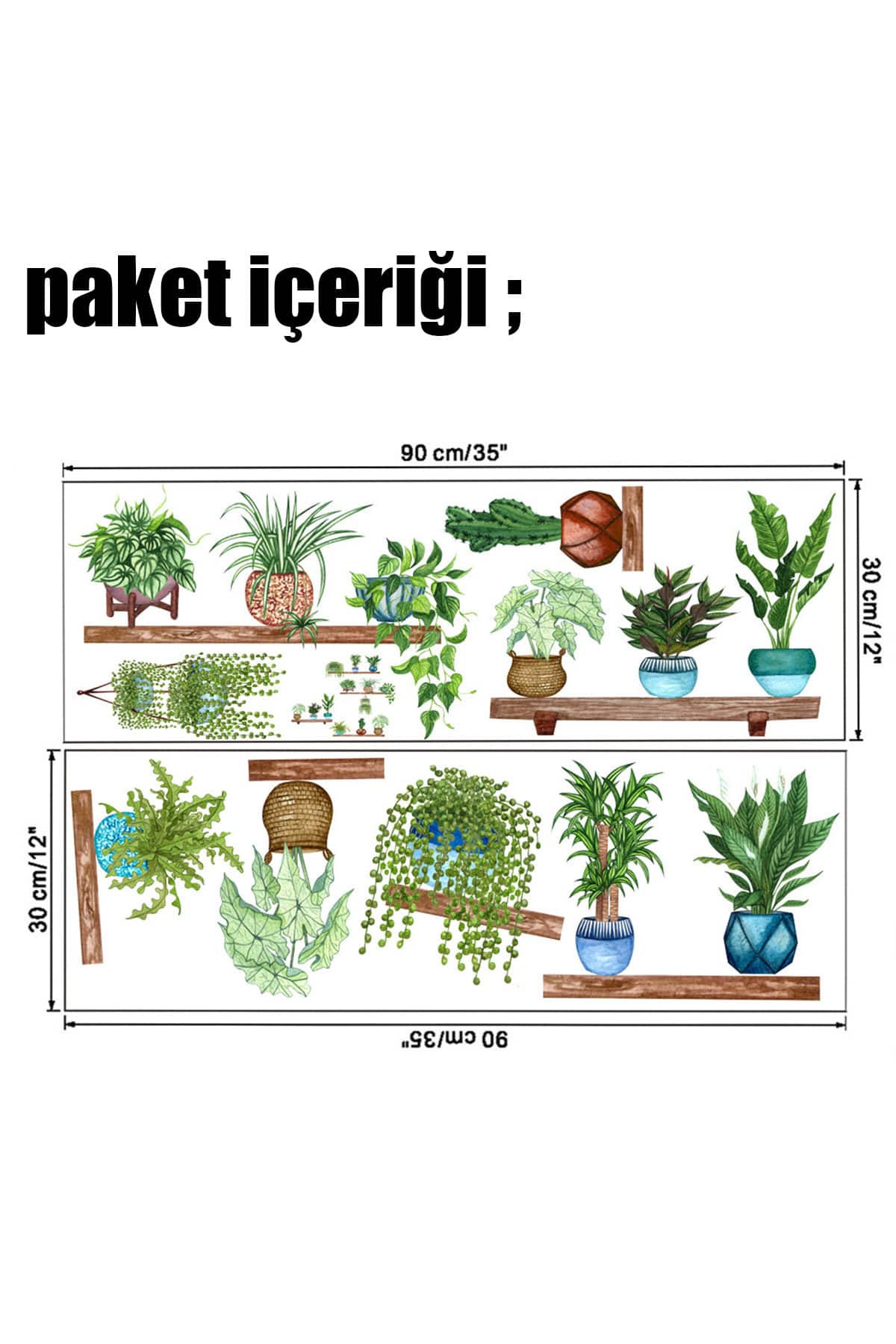 🌿RAFLI SAKSILI ÇİÇEK TASARIMLI YAPIŞKANLI STİCKER - dibidip 