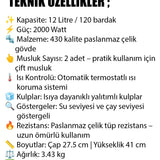 🍵ARMAĞAN 120 BARDALIK ELEKTRİKLİ SEMAVER - dibidip 