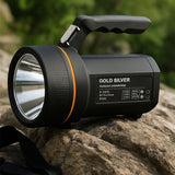 🔦GOLD SİLVER ADAPTÖR ŞARJLI EL FENERİ PROJEKTÖR - dibidip