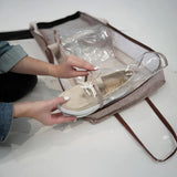 ALAS-07578 DERİ KULPLU AYAKKABI SEYAHAT ÇANTASI BEJ - dibidip 