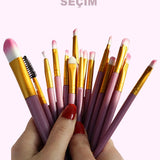 20 Lİ MAKYAJ FIRÇA SETİ MOR