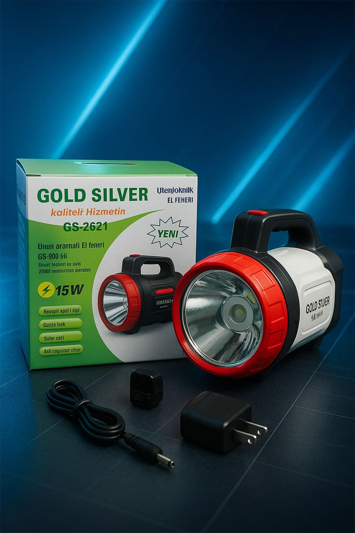 ⚡GOLD SİLVER ŞARJLI EL FENERİ - dibidip