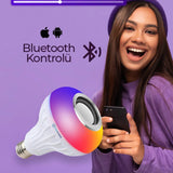 🎶KUMANDALI BLUETOOTHLU LED LAMBA - dibidip 