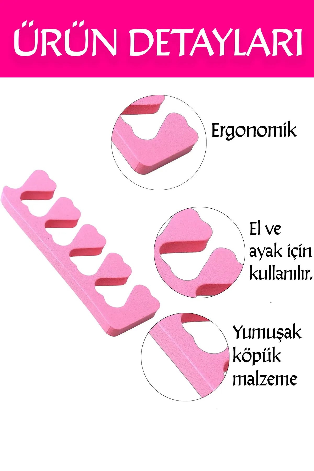 💅5'Lİ PARMAK AYIRICI SÜNGER - dibidip 