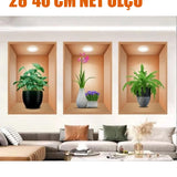 🖼️3D ÇİÇEK VAZO DUVAR STİCKER - dibidip 