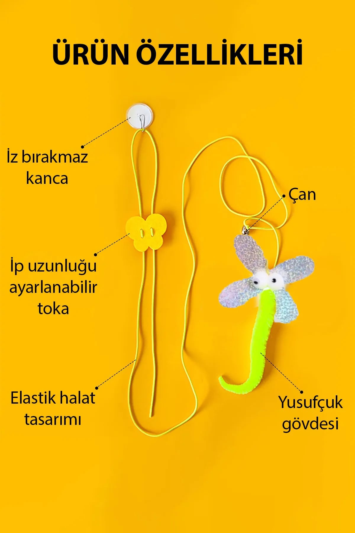 🐱KELEBEK ELASTİK KEDİ OYUN OLTASI - dibidip 