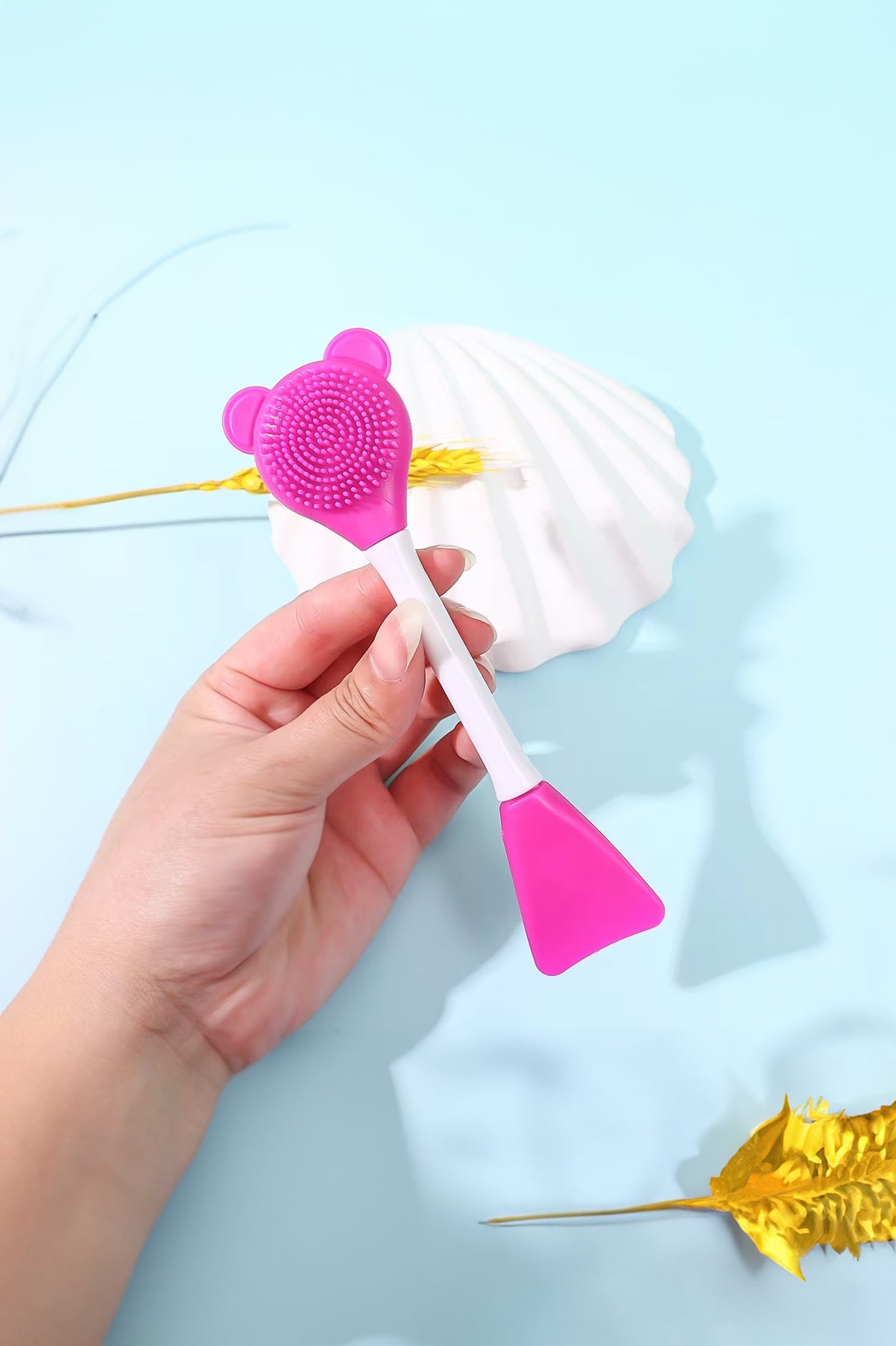 🌸CİLT BAKIM FIRÇASI VE MASKE SPATULASI - dibidip