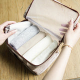 ALAS-07561 DERİLİ 6'LI BAVUL İÇİ SEYAHAT ÇANTASI BEJ - dibidip 