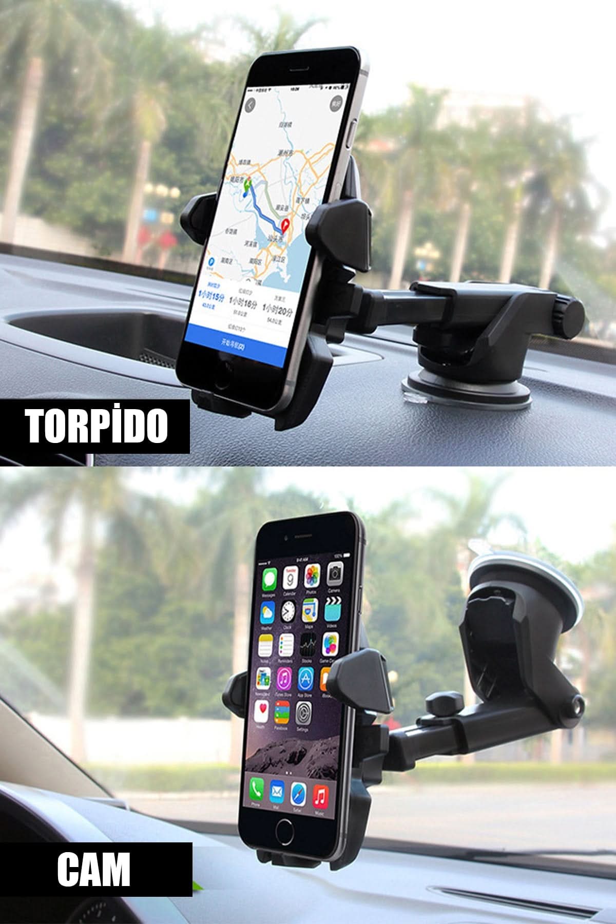 📱 TORPİDO ÜSTÜ TELESKOPİK TELEFON TUTUCU - dibidip