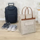 ALAS-07578 DERİ KULPLU AYAKKABI SEYAHAT ÇANTASI BEJ - dibidip 