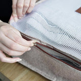 ALAS-07561 DERİLİ 6'LI BAVUL İÇİ SEYAHAT ÇANTASI BEJ - dibidip 