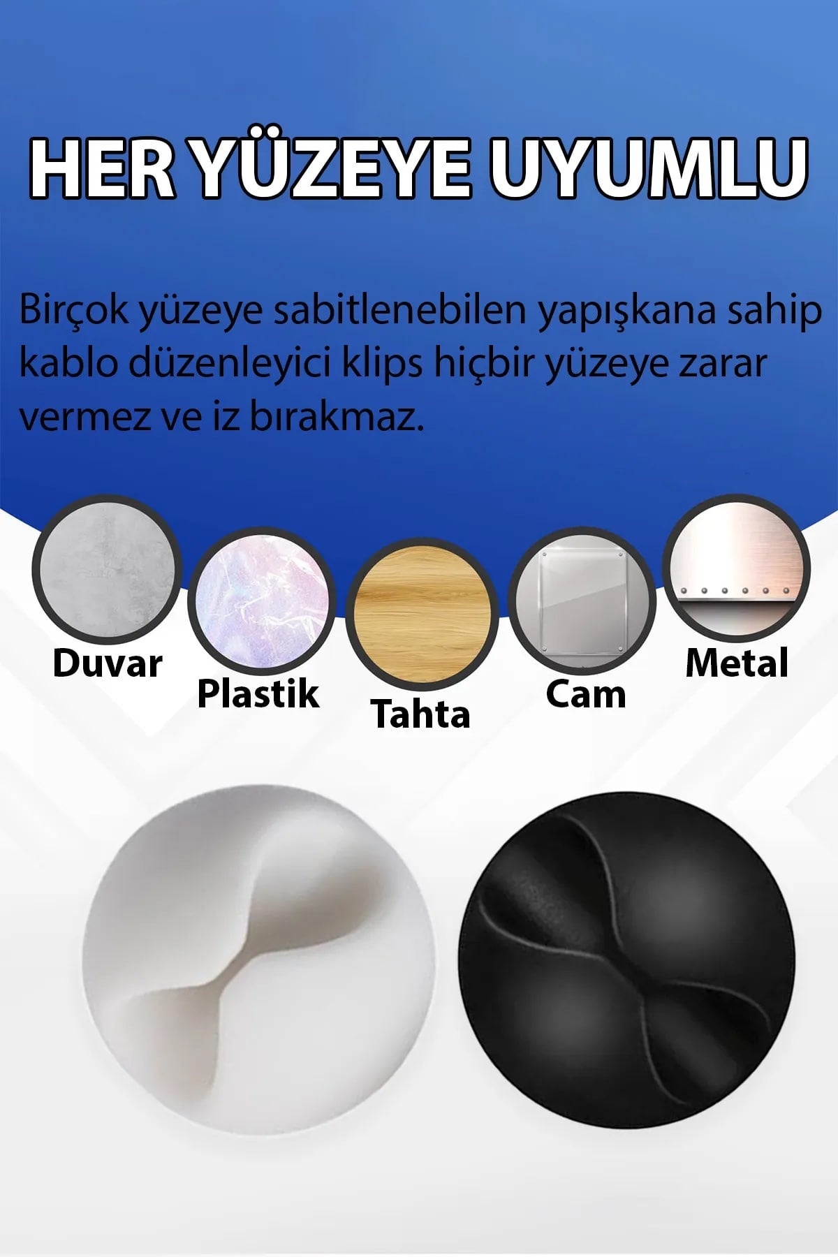 🪄10'LU KABLO SABİTLEME KLİPS - dibidip 