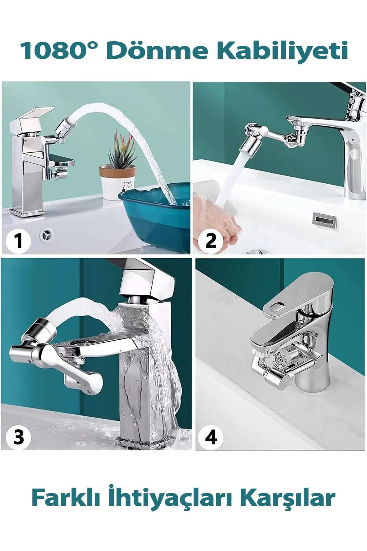 🚿1080° DERECE MUSLUK BAŞLIĞI - dibidip 