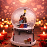 ORTA BOY & 8CM PİLLİ & IŞIKLI MÜZİKLİ CAM KAR KÜRESİ