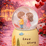 ORTA BOY & 8CM PİLLİ & IŞIKLI MÜZİKLİ CAM KAR KÜRESİ