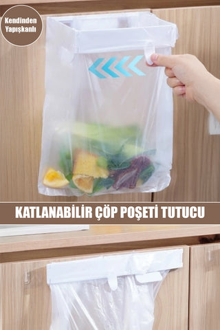 Kendinden Yapışkanlı Katlanabilir Çöp Poşeti Tutucu Aparat