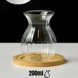 6 PARÇA BAMBU TABAKLI CAM ÇAY BARDAĞI