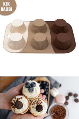6 LI & MİNİ SİLİKON MUFFİN KEK KALIBI