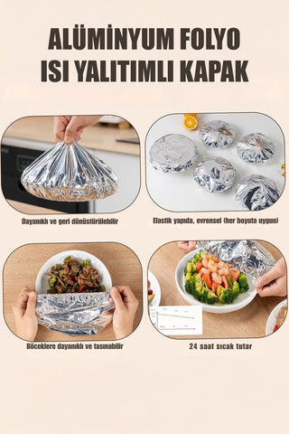 10 ADET ALÜMİNYUM ISI YALITIMLI KAPAK