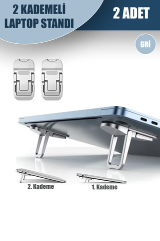 2 Adet 2 Kademeli Yükseltme Ayarlı Laptop Standı