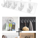 Yapışkanlı Şeffaf Duvar Askısı Banyo Mutfak Düzenleyici Pratik Askılık