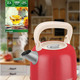 KİWİ KK-3340R KIRMIZI NOSTALJİ DEMLİK MODEL ÇELİK KETTLE SU ISITICI 2.2LT