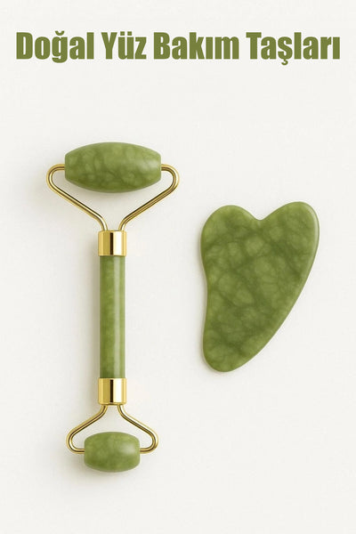 DOĞAL YEŞİM TAŞI CİLT MASAJ ALETİ SETİ