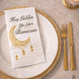 25 li Hoş Geldin Ramazan Yazılı Konuşan Sunumluk Dekoratif Motto Peçete