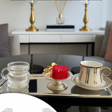 6 PARÇA 3 BOĞUMLU ŞERİTLİ KAHVE YANI CAM BARDAK