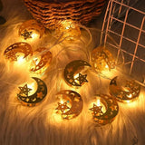 AY YILDIZ 2 MT MODEL GOLD METAL PİLLİ DEKORATİF RAMAZAN LED IŞIK & LAMBA