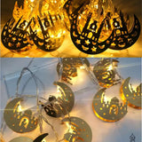 CAMİ 2 MİNARE AY YILDIZ MODE GOLD METAL PİLLİ DEKORATİF RAMAZAN LED IŞIK & LAMBA