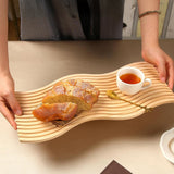 PABLITO DALGALI KENAR AHŞAP BAMBU SUNUM TEPSİ