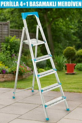 PERİLLA 4+1 BASAMAKLI METAL MERDİVEN