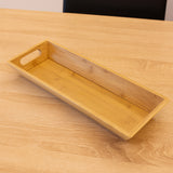 PABLITO ÇİFT KULPLU AHŞAP BAMBU SUNUM TEPSİSİ