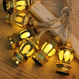 KUBBE 2 MT GOLD METAL PİLLİ DEKORATİF RAMAZAN LED IŞIK & LAMBA