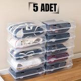 5 ADET ŞEFFAF AYAKKABI SAKLAMA KUTUSU