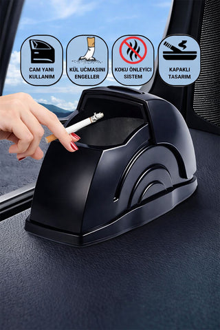 Araç İçi Küllük Metal Hazneli Kayar Kapaklı