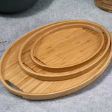 PABLITO OVAL & 3 BOY BAMBU AHŞAP TEPSİ SETİ